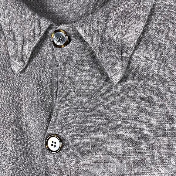 CP Shades Linen Shirt Gray Collared Button Front Long Sleeve Sz M Women's - Picture 4 of 7